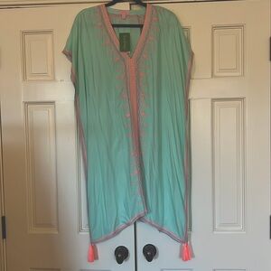 NWT LILLY PULITZER SYDNEY CAFTAN IN POOLSIDE BLUE SIZE L/XL